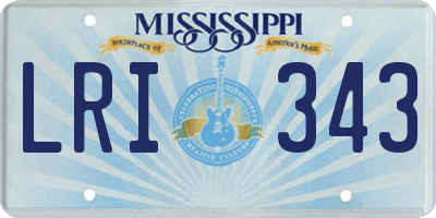MS license plate LRI343