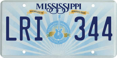 MS license plate LRI344