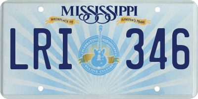 MS license plate LRI346