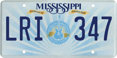 MS license plate LRI347