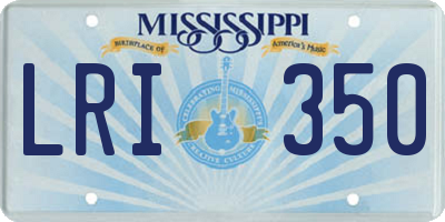 MS license plate LRI350