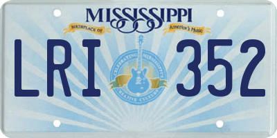 MS license plate LRI352