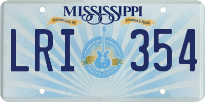 MS license plate LRI354