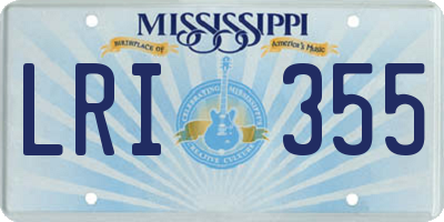 MS license plate LRI355
