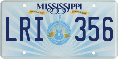 MS license plate LRI356