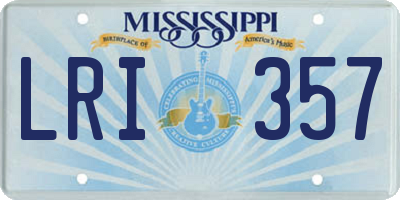 MS license plate LRI357