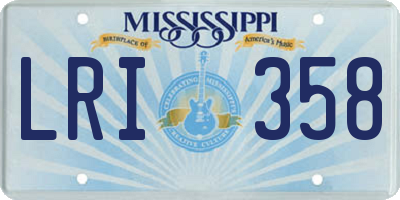 MS license plate LRI358