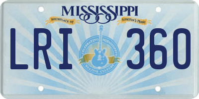 MS license plate LRI360