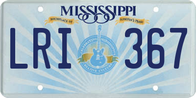 MS license plate LRI367