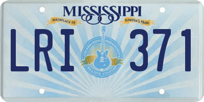 MS license plate LRI371