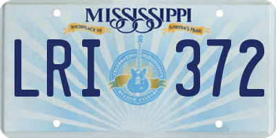 MS license plate LRI372