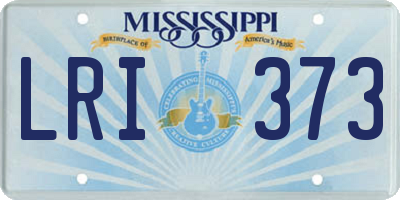 MS license plate LRI373