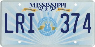 MS license plate LRI374