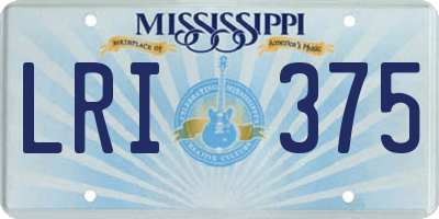 MS license plate LRI375