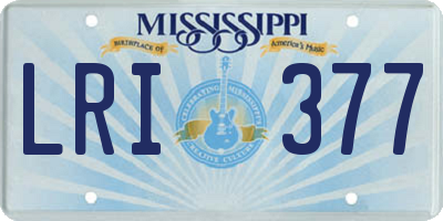 MS license plate LRI377