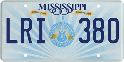 MS license plate LRI380