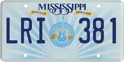 MS license plate LRI381