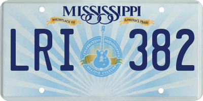 MS license plate LRI382