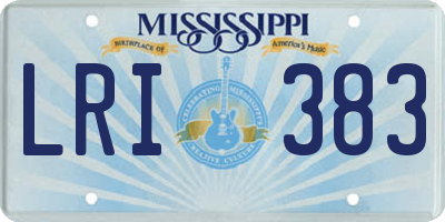 MS license plate LRI383