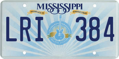 MS license plate LRI384