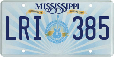 MS license plate LRI385