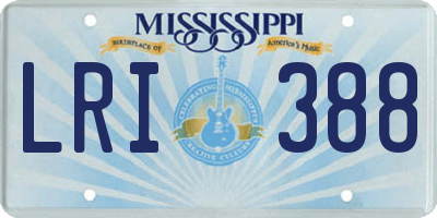 MS license plate LRI388