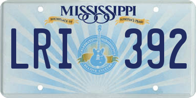 MS license plate LRI392