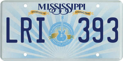 MS license plate LRI393