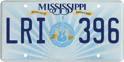 MS license plate LRI396