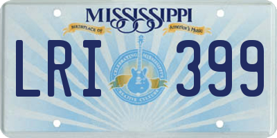MS license plate LRI399