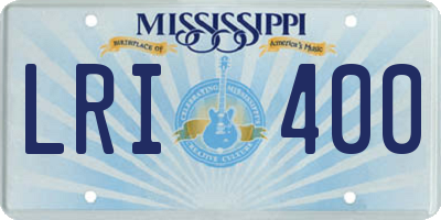 MS license plate LRI400
