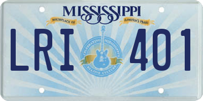 MS license plate LRI401