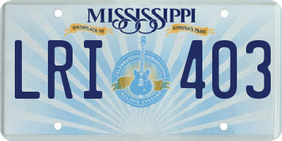 MS license plate LRI403