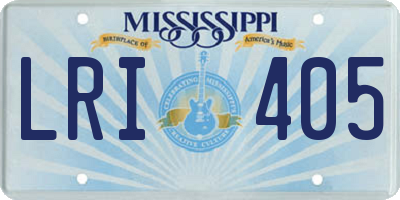 MS license plate LRI405