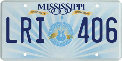 MS license plate LRI406