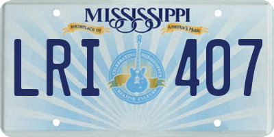 MS license plate LRI407