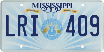 MS license plate LRI409
