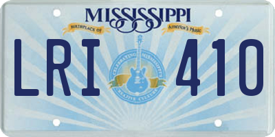 MS license plate LRI410