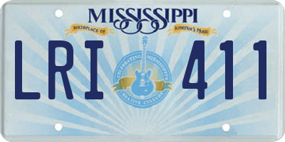 MS license plate LRI411