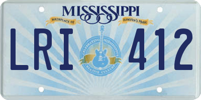 MS license plate LRI412