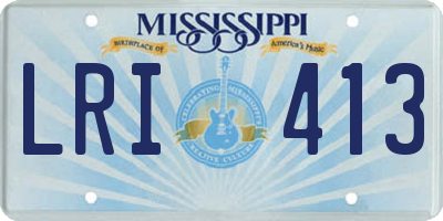 MS license plate LRI413