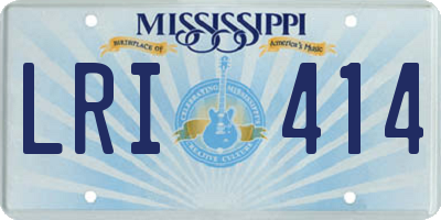 MS license plate LRI414