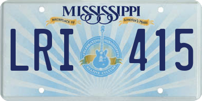 MS license plate LRI415