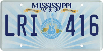 MS license plate LRI416