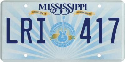 MS license plate LRI417