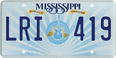 MS license plate LRI419