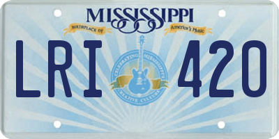 MS license plate LRI420