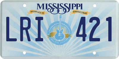 MS license plate LRI421