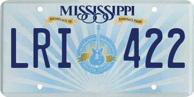 MS license plate LRI422
