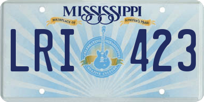 MS license plate LRI423